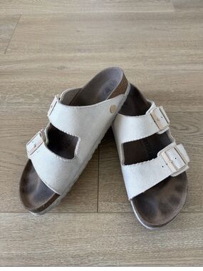 Birkenstock Sandals Slides Shoes Arizona Vegan Canvas
2-Strap Buckle Slide